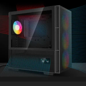 Deepcool CH560 ARGB Digital obudowa ATX widok z tyłu komputer gamingowy