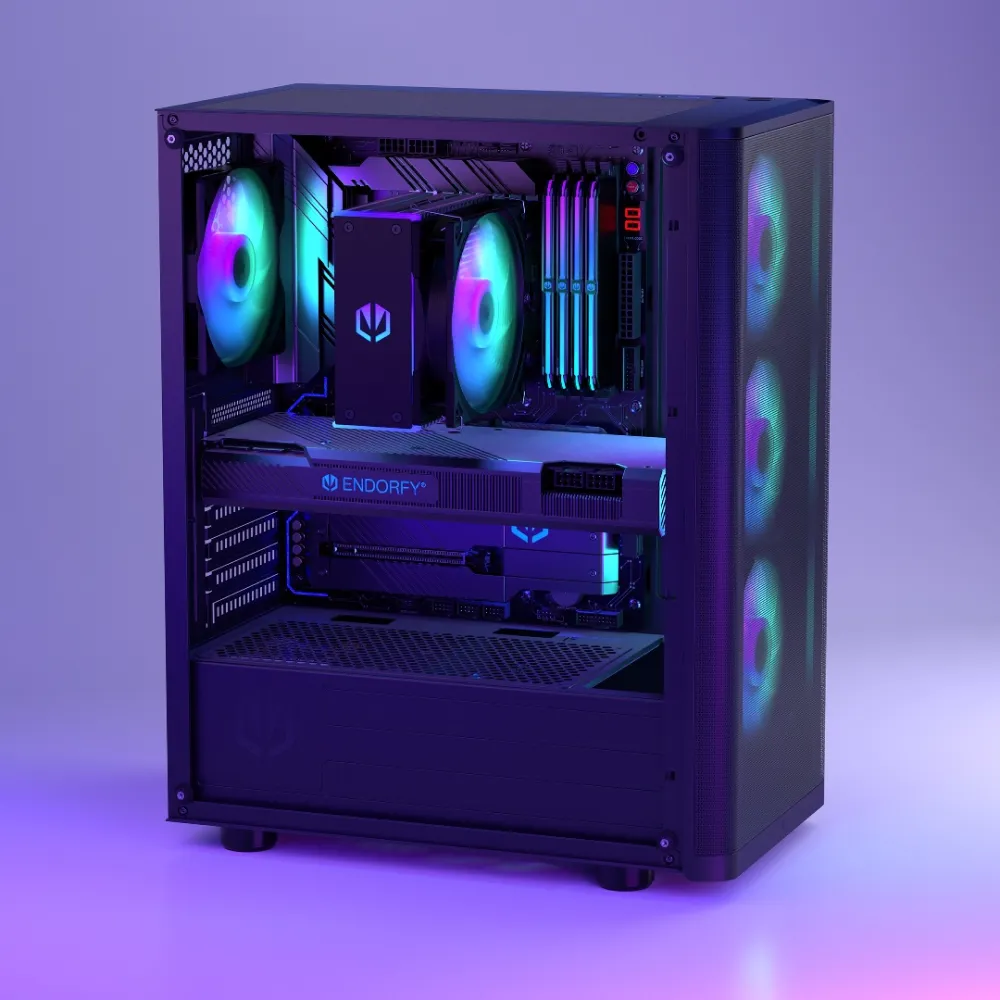 Endorfy Ventum 200 Air ARGB obudowa ATX widok z tyłu komputer gamingowy